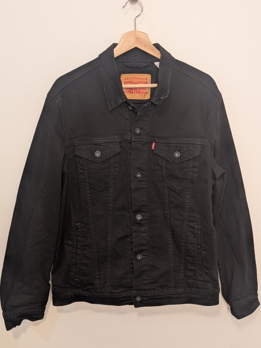 Levi's Men's Black Denim Trucker Jacket Size Large